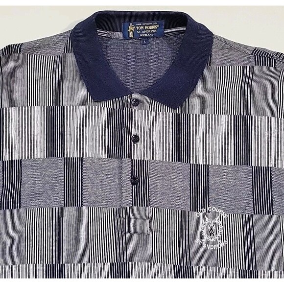 Vintage Tom Morris The Old Course St. Andrews Polo Shirt Men's Large Golf Polo - Picture 2 of 13